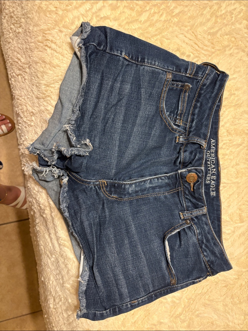 American Eagle Outfitters Blue Distressed Denim Cutoff Shorts